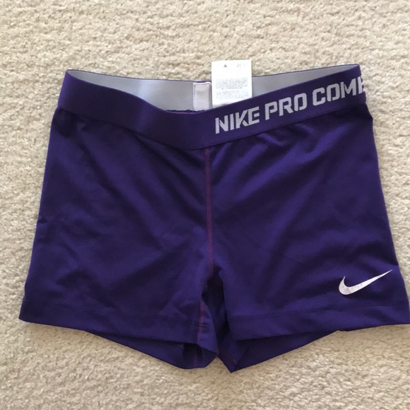 purple nike compression shorts